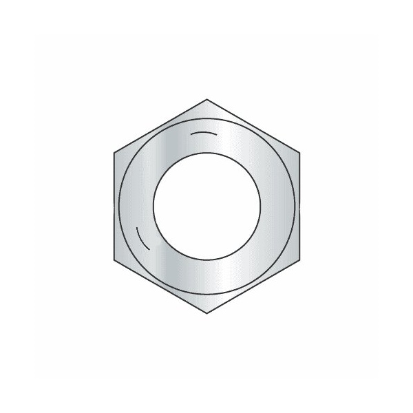 Newport Fasteners Hex Nut, 1/4"-20, Steel, Grade 5, Zinc Plated, 7/32 in Ht, 5000 PK 170186-BR-5000 - main